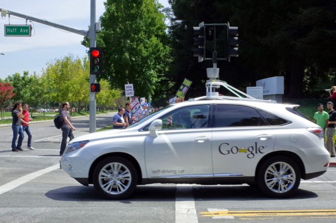 Google, self driving car, Google car protest