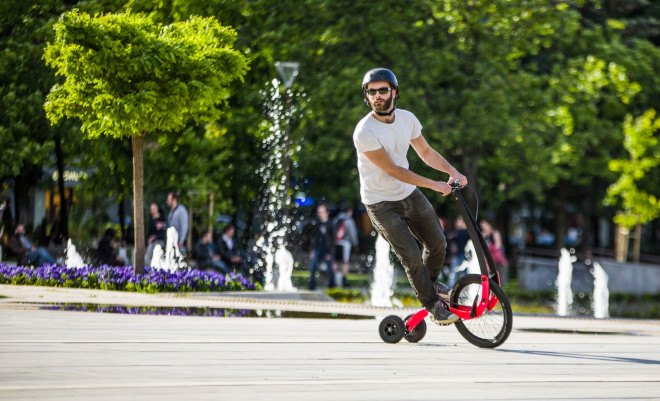 Halfbike, Halfbike 2.1, Halfbike commute, foldable bike, foldable scooter, bike and scooter in one, running and biking in one, urban commute, bike commute, reader submission