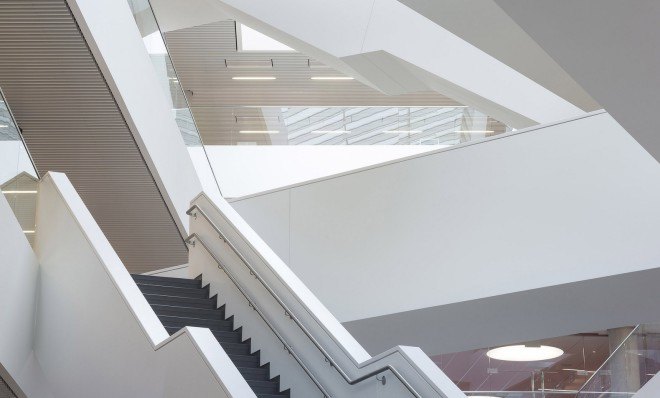 Halifax Central Library, Schmidt Hammer Lassen Architects, Fowler Bauld &Mitchell, innovative library, Canada, green library, public space, green architecture, atrium