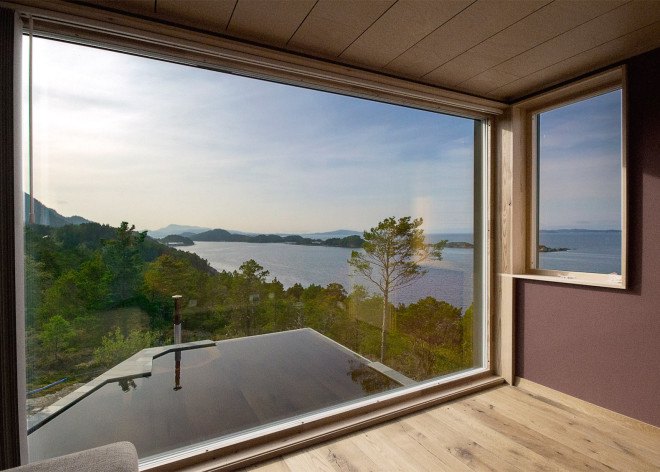 Hytte Årsund by Rever & Drage, timber cabins by Hytte Årsund, contermporary Norway Cabin, modular addition, bedroom on stilts, timber clad cabins