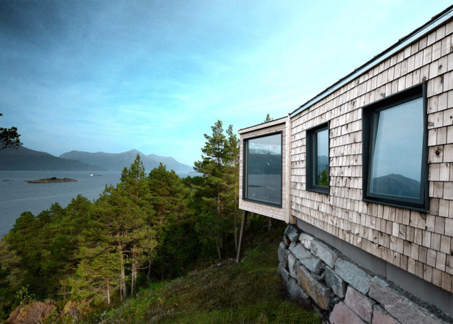 Hytte Årsund by Rever & Drage, timber cabins by Hytte Årsund, contermporary Norway Cabin, modular addition, bedroom on stilts, timber clad cabins
