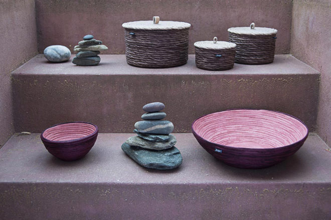 Jinja, Jinja Portugal, 100% recycled textile waste, eco baskets, eco home decor, green home decor, green baskets, eco-friendly baskets, eco-friendly home decor, recycled baskets, textile waste, baskets made from recycled textile waste, Whisper from Nature collection, Norma Silva