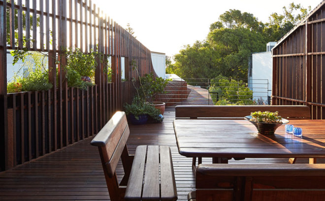Mosman Bay House, iredale pedersen hook architects, naturally weathering materials, natural ventilation, natural cooling, Australia, green architecture, swimming pool, garden, natural materials, timber facade, passive heat gain