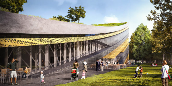 napur architect, museum, museum of ethnography, budapest, hungary, gate of the city park, István Ferencz, Marcel Ferencz, György Détári, green roof, modern design