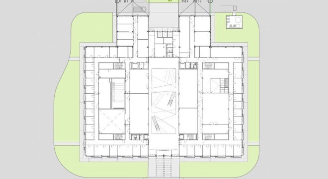 New Mechanics Hall - ME, green campus, research center, Switzerland, Dominique Perrault Architecture, Steiner SA Group, automated facade, mesh facade, metal panels, modular architecture, thermal insulation