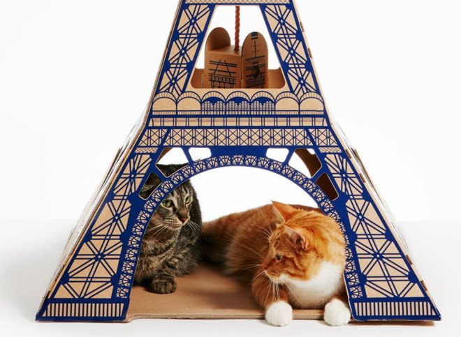 poopy cat, pet playhouse, landmark pet playhouse, cardboard, recycled cardboard, recycled materials, cardboard box, cat cardboard box