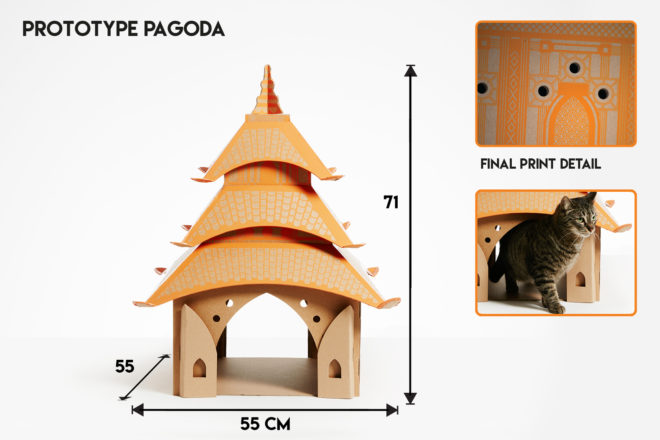 poopy cat, pet playhouse, landmark pet playhouse, cardboard, recycled cardboard, recycled materials, cardboard box, cat cardboard box