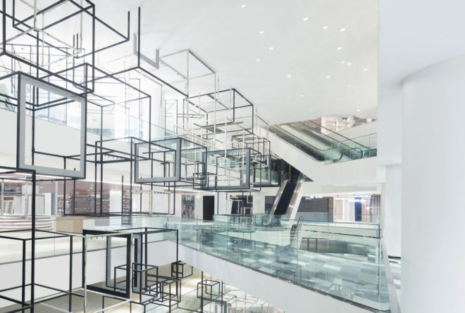 thailand, bangkok, siam discovery, nendo, shopping mall, retail center, department store, atriums, stacked boxes, commercial renovations