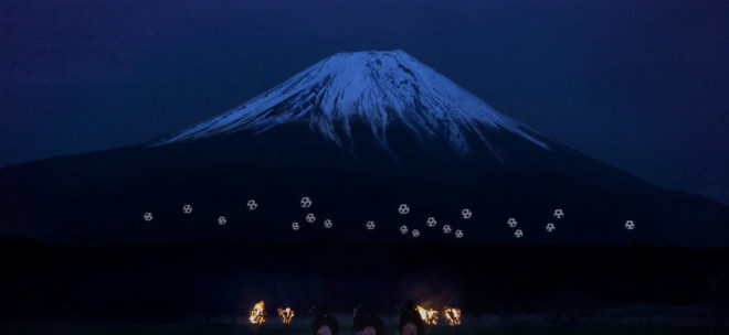 microad, sky magic, mt fuji, japan, LED light show, drone light show, LED-equipped drones, Tsuyoshi Takashiro