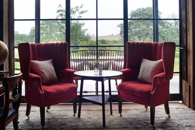 Michaelis Boyd, Soho House, Soho Farmhouse, England, countryside retreat, green retreat, London, private club, green architecture, infinity pool, communal spaces, mezzanine, sauna, kids playground, cabins