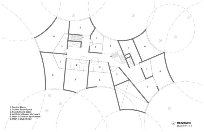 steven holl architects, Franklin & Marshall College, pennsylvania, visual arts center, college campus, reflecting pool, curved walls, academic buildings, trees