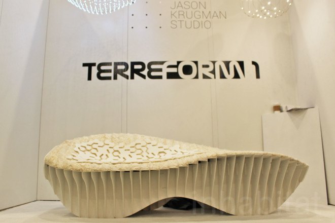 nycxdesign, terreform one, mushroom chair, mushroom furniture, icff, international contemporary furniture fair, nycxdesign, eco design, sustainable design, green design, ecovative, biodegradable furniture, mushroom chaise, mycoform
