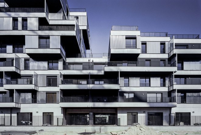 ZAC Chandon République, Christophe Rousselle, housing development, France, stainless steel, concrete, natural light, green architecture, shading screens