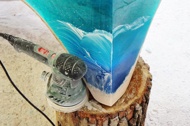 delMare table by Eduard Locota, acrylic glass table, ocean inspired table, tables that look like the sea, tables look like the ocean