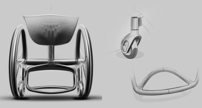 3d printing, wheelchair, accessibility, handicaps, disability, mobility, titanium, carbon fiber, tpu, Clerkenwell Design Week, Layer Design, Benjamin Hubert, Go Wheelchair