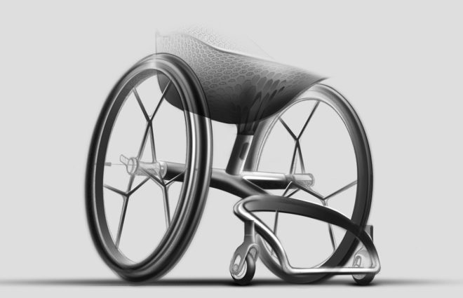 3d printing, wheelchair, accessibility, handicaps, disability, mobility, titanium, carbon fiber, tpu, Clerkenwell Design Week, Layer Design, Benjamin Hubert, Go Wheelchair