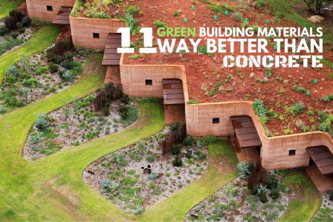 green building, concrete, alternative, sustainable building, building materials, ashcrete, grasscrete, recycled, steel, straw bale, coal, fly ash, cement, industry, bamboo, mycelium, renewable materials