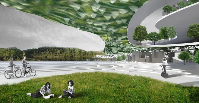 Liberland, algae-powered city, algae-powered micro-nation, RAW-NYC, world's newest micro nation, Liberland design competition, sovereign Liberland nation, green pedestrian-friendly city, inverted archaeology