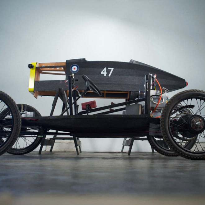 Austin Boulogne, Austin Boulogne Douglas Varey, Douglas Varey, Resolute, Resolute LED, Resolute lighting, go-karts, vintage go-kart, sustainable go-kart, eco-friendly go-kart, vintage racer, eco-friendly racer, sustainable materials, eco-friendly materials, sustainable design