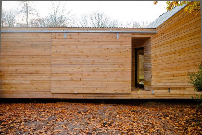 Caretaker’s House by Invisible Studio, Caretaker’s House at Hooke Park, green timber house, locally felled and sourced timber house,