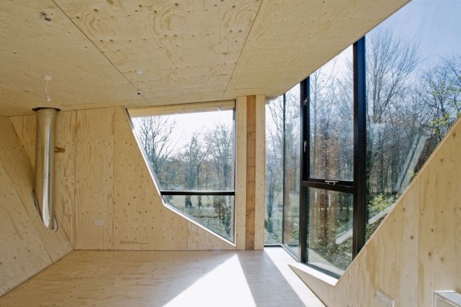 Caretaker’s House by Invisible Studio, Caretaker’s House at Hooke Park, green timber house, locally felled and sourced timber house,