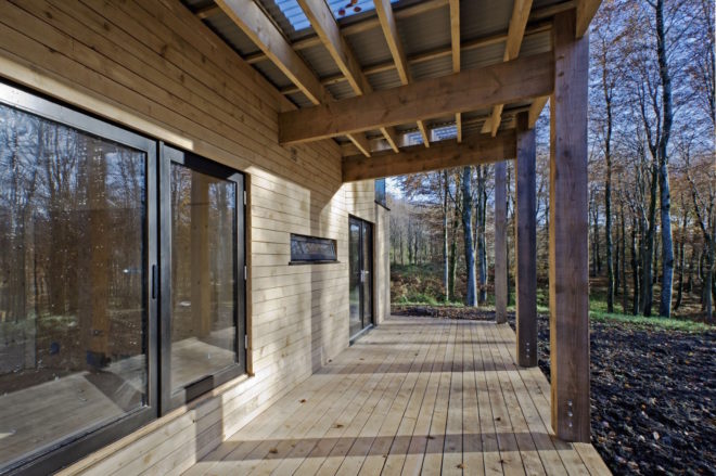 Caretaker’s House by Invisible Studio, Caretaker’s House at Hooke Park, green timber house, locally felled and sourced timber house,