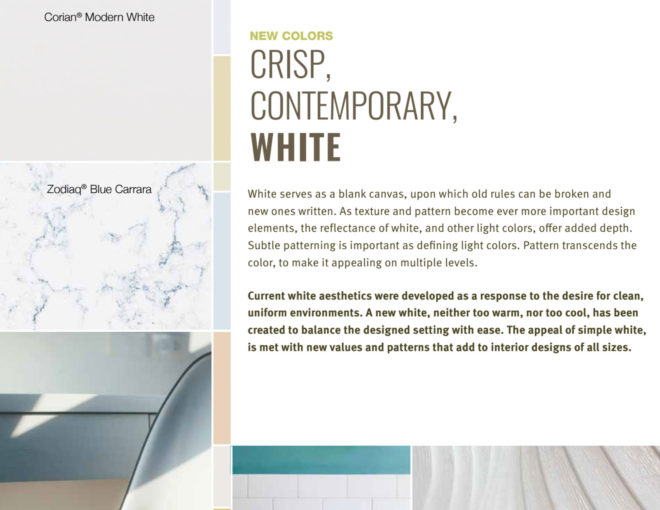 color trends, colortrends, white, clean crisp white, dupont colortrends, corian, zodiaq, countertop colortrends, countertop colors, kitchen design, interior design