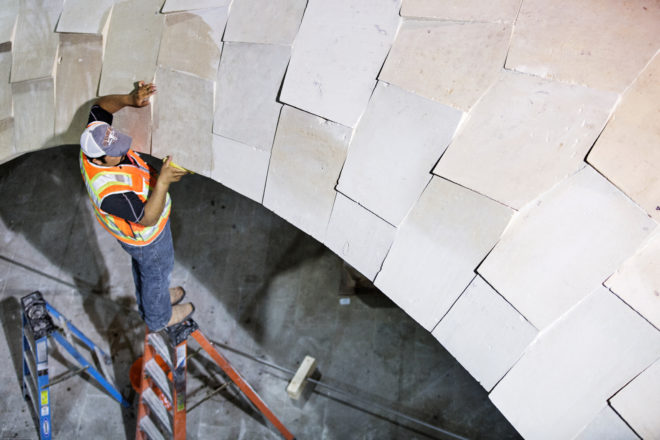 armadillo vault, eth zurich, block research group, ochsendorf dejong & block, escobedo group, wan baan, david escobedo, anna maragkoudaki, limestone, compression, free-standing structure, stone structure, venice biennale, engineering, architecture