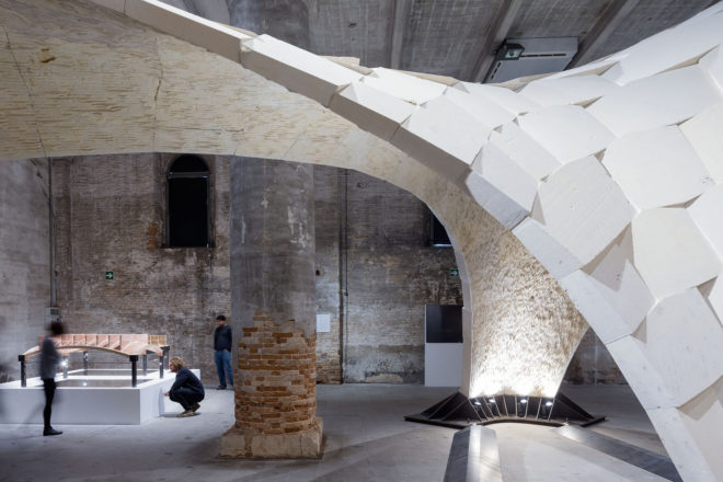armadillo vault, eth zurich, block research group, ochsendorf dejong & block, escobedo group, wan baan, david escobedo, anna maragkoudaki, limestone, compression, free-standing structure, stone structure, venice biennale, engineering, architecture