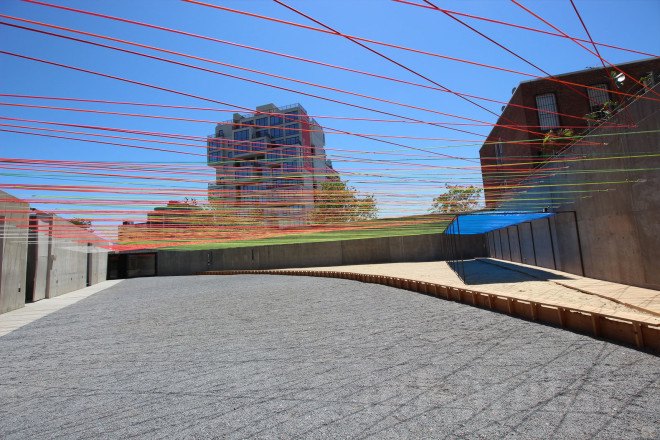 architecture MOMA, architecture nyc, art design, art intiatives, art programs nyc, Escobedo Soliz Studio, green design, MoMA, nyc architecture, The Museum of Modern Art and MoMA PS1, Weaving the Courtyard, YAP NY, YAP winner 2016, yarn art, young architects program, moma warmpu