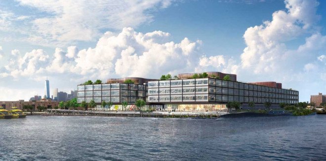 Norman Foster Red Hook Office, Red Hook waterfront, nyc norman foster buildings, architecture nyc, architecure foster and partners, Thor Equities, Revere Sugar Refinery, factory renovation, office space red hook, foster buildings red hook