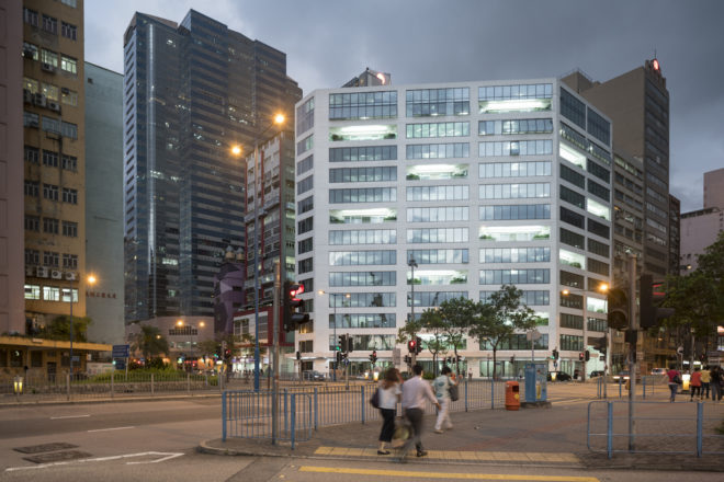 factory transformed into offices, Hong Kong glass office, full glass office building, Glass Office by MVRDV, 133 Wai Yip Street