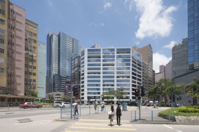 factory transformed into offices, Hong Kong glass office, full glass office building, Glass Office by MVRDV, 133 Wai Yip Street