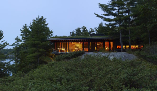 Go Home Bay Cabin by Ian MacDonald Architect, green-roofed cabin, cabins in southern Ontario, eco-friendly cabin, cabin retreat in Ontario