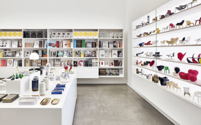 Herzog & de Meuron, Vitra Campus, Vitra Schaudepot, furniture design, design museum, furniture exhibition, 3d printed objects, temporary exhibition, green architecture, pitched roof, exhibition space