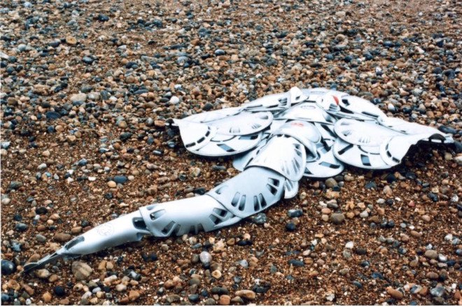 Hubcap creatures by Ptolemy Elrington, hubcap sculpture, recycled hubcaps, upcycled hubcaps. hubcap animal sculptures