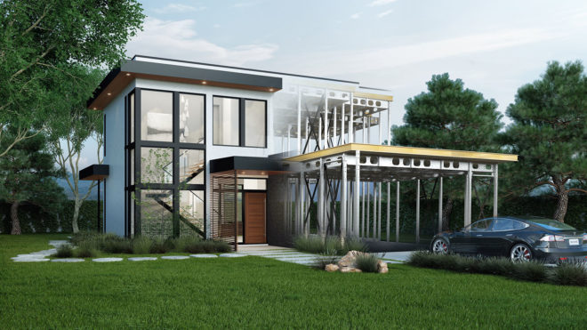 Jacobson Residence, net zero home, Stanford University, steel frame, Stanford University, California, post-and-beam system, green architecture, polyurethane foam