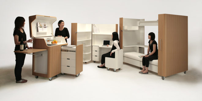 Atelier OPA, Kenchikukagu, Japanese design, transformable, transformer furniture, transformer, kitchen design, Office, cabin guest room, guest rooms, japanese architect, Japan, Tokyo, triennale di milano
