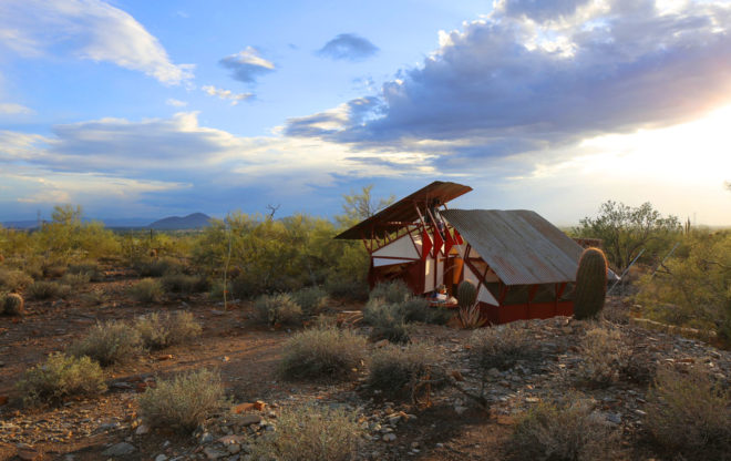 Taliesin – Frank Lloyd Wright School of Architecture, Little Shelters, Taliesin West, Frank Lloyd Wright school, temporary shelter, temporary shelter, green architecture, Taliesin West, local materials