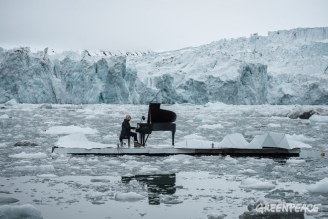 greenpeace, arctic ocean, elegy for the arctic, ospar commission, Ludovico Einaudi, piano music, pianist