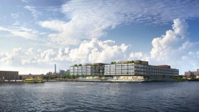 Norman Foster Red Hook Office, Red Hook waterfront, nyc norman foster buildings, architecture nyc, architecure foster and partners, Thor Equities, Revere Sugar Refinery, factory renovation, office space red hook, foster buildings red hook