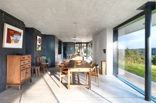 Outhouse, green roof, England, artist's studio, light wells, Loyn & Co Architects , green architecture, concrete pavilion