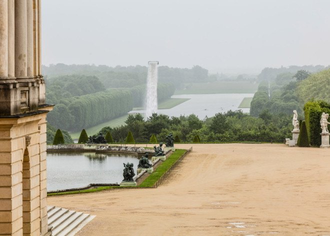Waterfall Installation by Olafur Eliasson, Palace of Versailles Exhibition by Olafur Eliasson, Olafur Eliasson temporary art, waterfall by Olafur Eliasson, Fog Assembly by Olafur Eliasson, art installations at Palace of Versailles