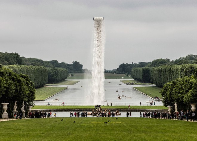Waterfall Installation by Olafur Eliasson, Palace of Versailles Exhibition by Olafur Eliasson, Olafur Eliasson temporary art, waterfall by Olafur Eliasson, Fog Assembly by Olafur Eliasson, art installations at Palace of Versailles