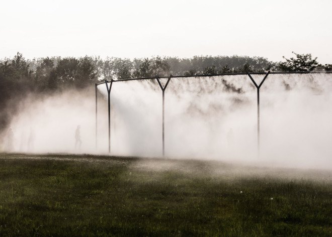 Waterfall Installation by Olafur Eliasson, Palace of Versailles Exhibition by Olafur Eliasson, Olafur Eliasson temporary art, waterfall by Olafur Eliasson, Fog Assembly by Olafur Eliasson, art installations at Palace of Versailles