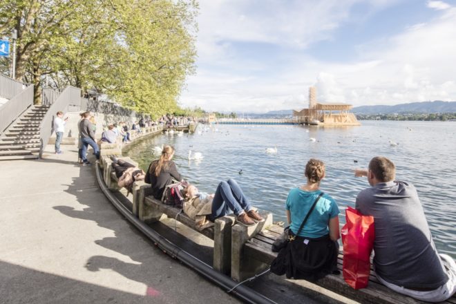 Pavilion of Reflections at Manifesta, Pavilion of Reflections by ETH Zurich, Pavilion of Reflections by Studio Tom Emerson, Lake Zurich installation, temporary pavilion in Lake Zurich