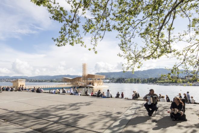 Pavilion of Reflections at Manifesta, Pavilion of Reflections by ETH Zurich, Pavilion of Reflections by Studio Tom Emerson, Lake Zurich installation, temporary pavilion in Lake Zurich