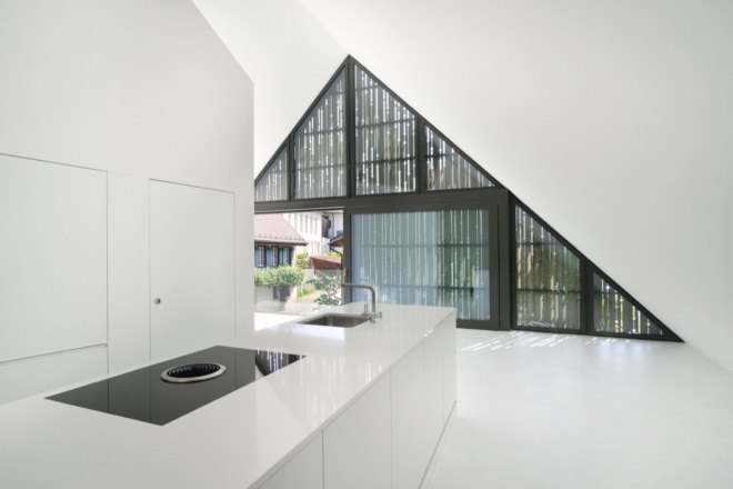 House Ledenmann, Switzerland, historical building, half-timbered building, green renovation, green architecture, mutin window, bay window, vaulted ceiling, L3P Architekten