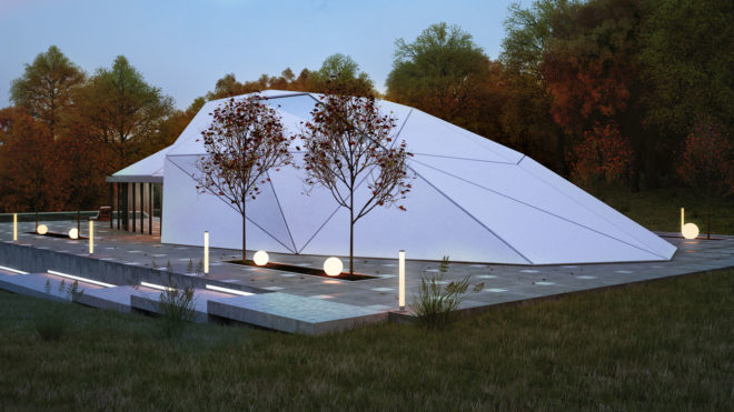 Shell House, Kazakhstan, Damir Ussenov, Lenz Architects, aluminium, green architecture, floor to ceiling windows, swimming pool, natural light