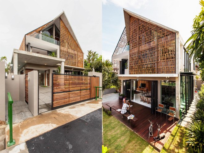 Siglap Plain by Aamer Architects, Singapore contemporary architecture, concrete and wood architecture in Singapore, naturally ventilated homes in Singapore